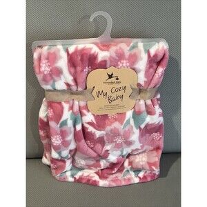 Adirondack Baby Blanket Pink Floral Flowers Lightweight Soft Plush Girls New